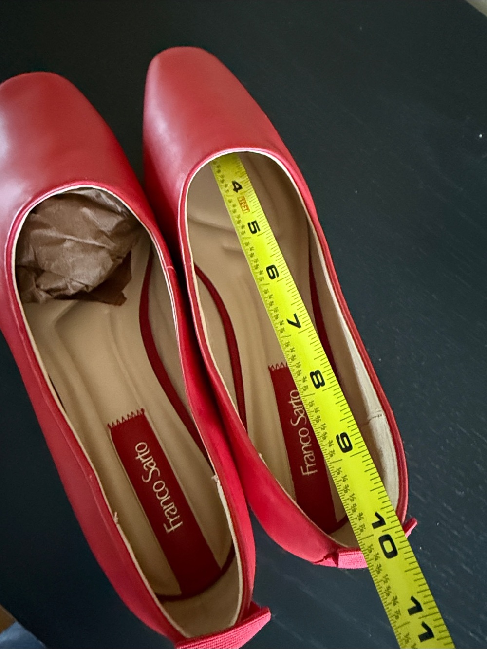 Franco Sarto Vana Red Leather Square Toe Ballet Flats Shoes Size 9M NWOT - Picture 16 of 17